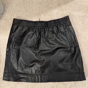 LOFT Black Faux Leather Skirt